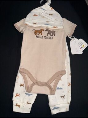 Better Together Beige Baby Matching Set with Hat